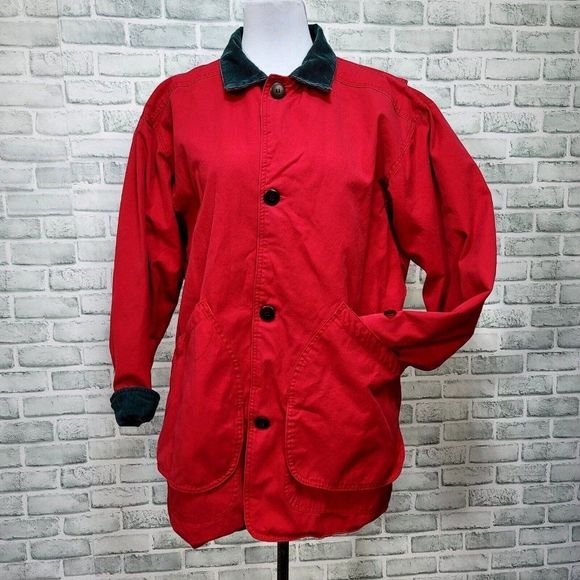 Vintage Greatland Apparel M Red Chore‎ Coat Jacket Button Up Southwestern Lined - Picture 1 of 12